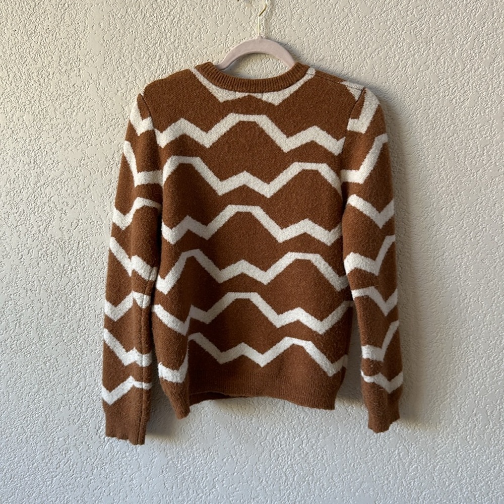 crew neck pattern woolblend sweater